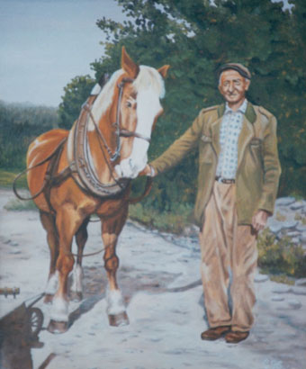Děda s koněm